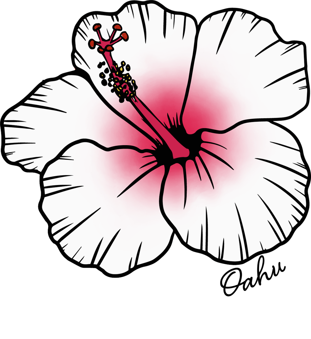 White Hibiscus Sticker