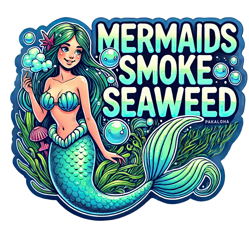 Mermaids Smoke Seaweed Girl Sticker