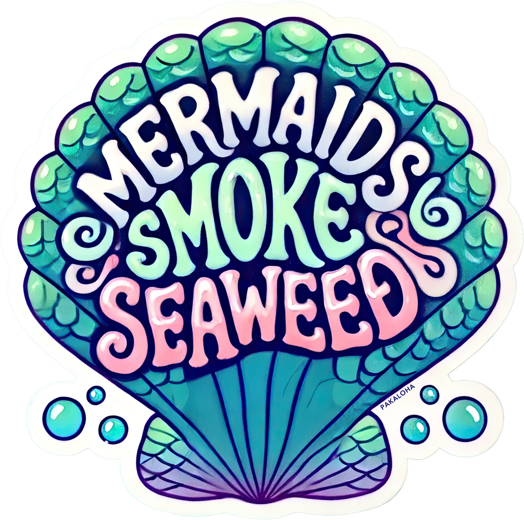 Mermaids Smoke Seaweed Shell Sticker